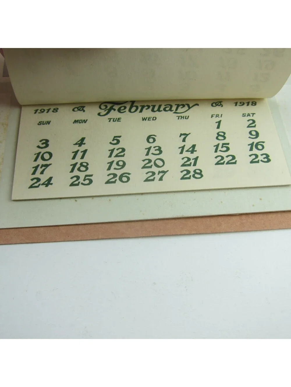 1918 Advertising Calendar Victorian Woman FW Ulmer Groceries Ft. Recovery Ohio